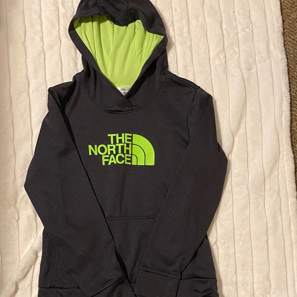 The North Face Women’s Hoodie in Black with Neon Green Logo